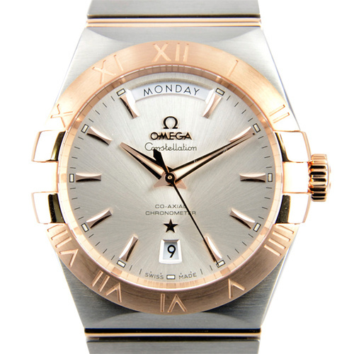 omega/欧米茄星座天文台双历金钢自动机械男表123.20.38.22.02.001
