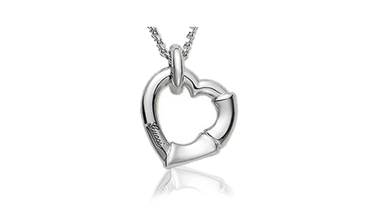 gucci/古驰 纯银 优雅竹节心形 女士项链393395 j8400 0702