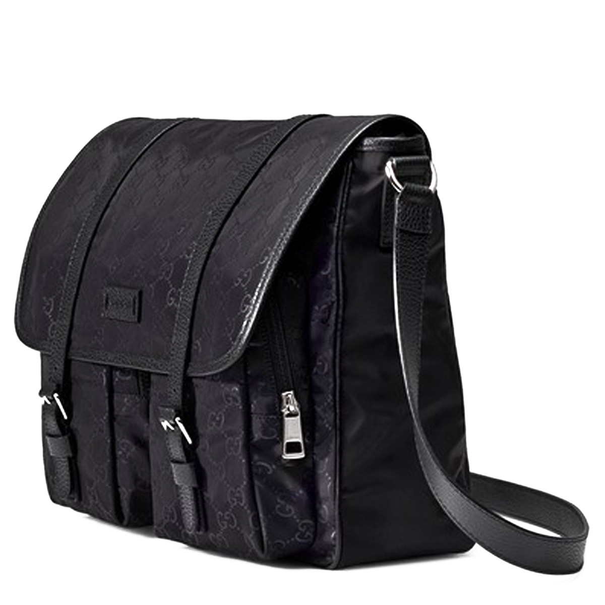 【包邮包税】gucci/古驰 男士尼龙黑色斜挎包 387070 kqf1n 1000