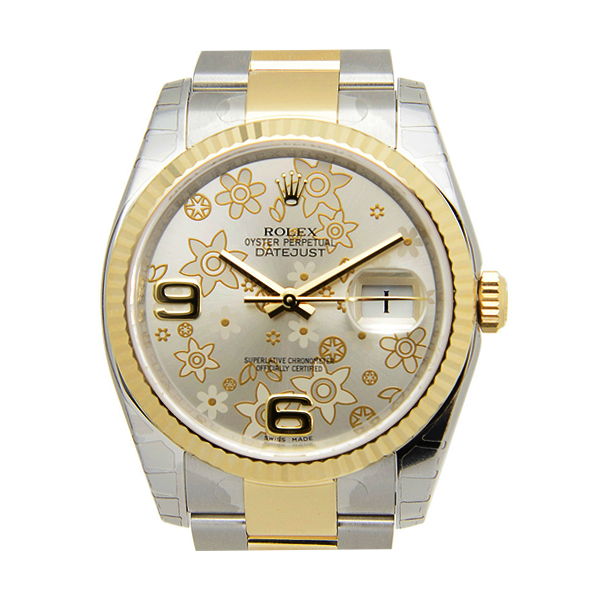 rolex/劳力士 日志型 银色花图案表盘 自动机械中性表 116233