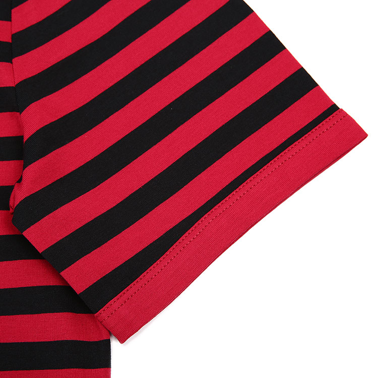 dolce&gabbana/杜嘉班纳男士t恤-男士红黑条纹t恤