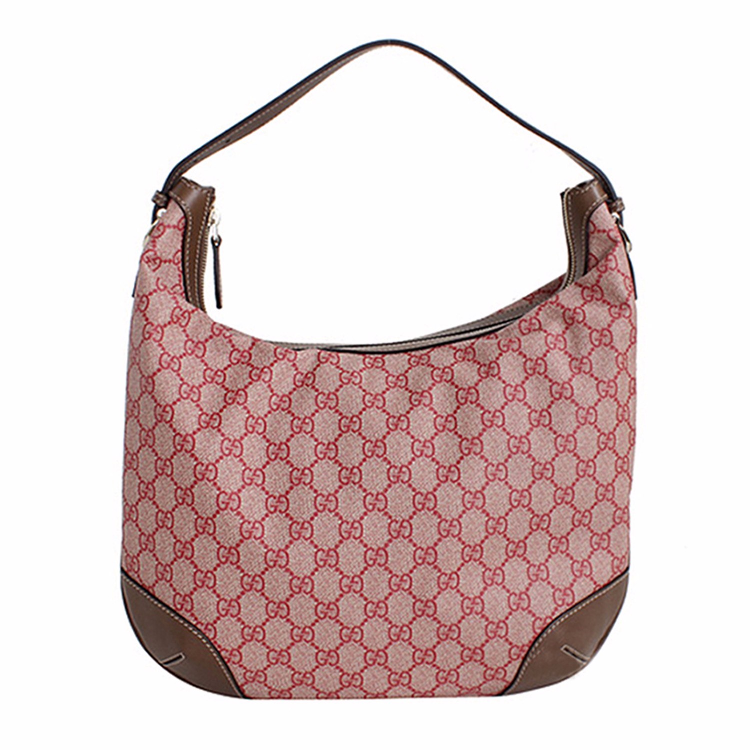 【包邮包税】gucci/古驰 女士双g格纹织物配皮单肩手提包 309618 kgd