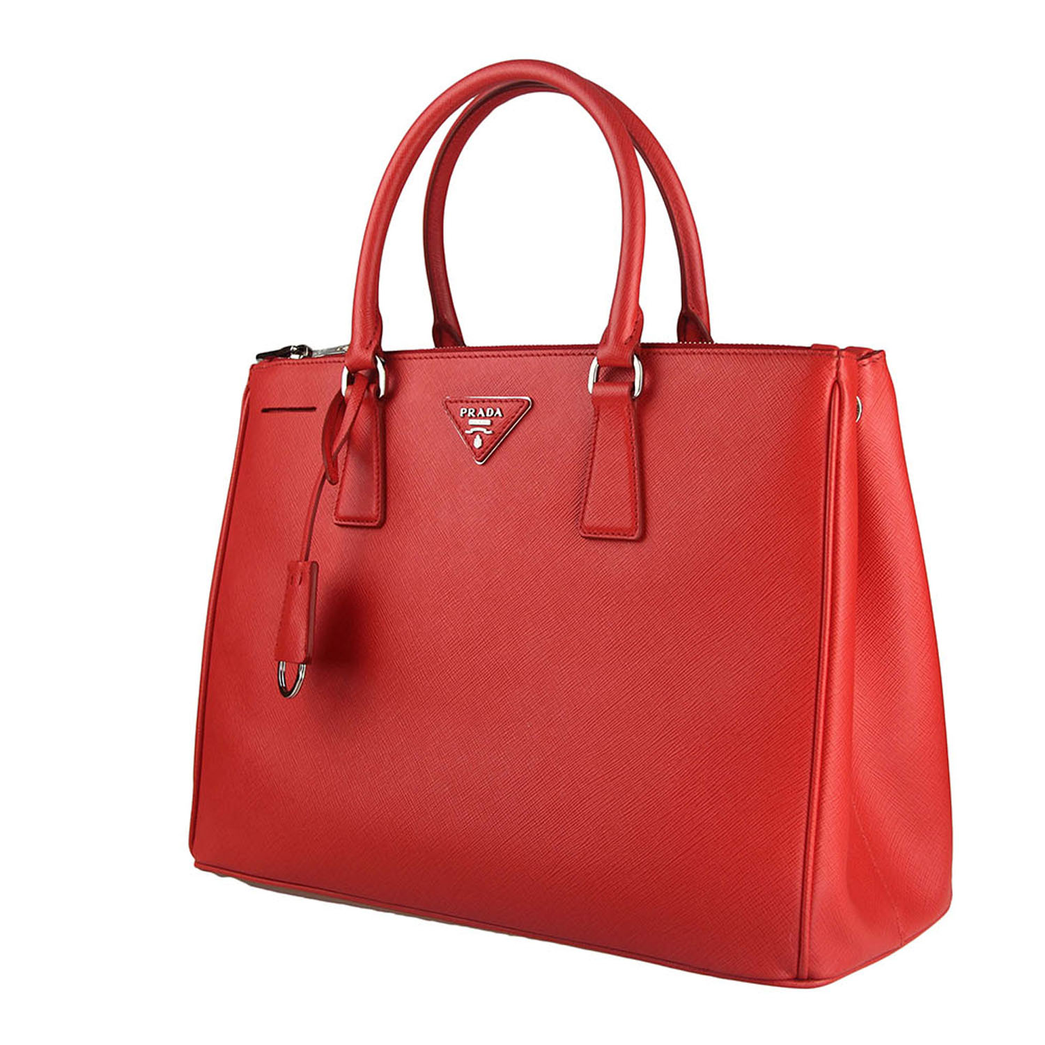 【包邮包税】prada/普拉达 女士红色真皮简约手提包 1ba274 nzv f0rga