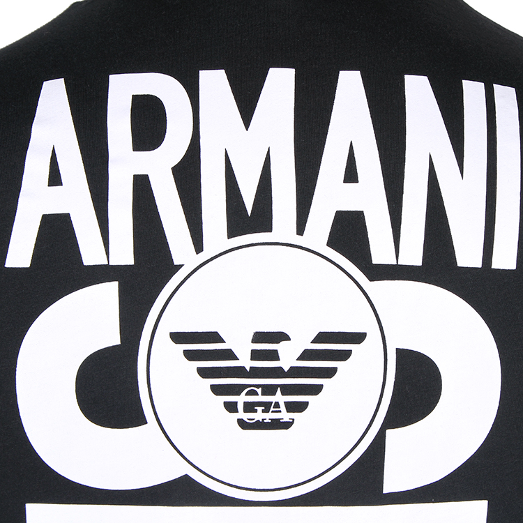 armani jeans/阿玛尼牛仔 2016新款 纯棉后背字母logo印花v领短袖t恤