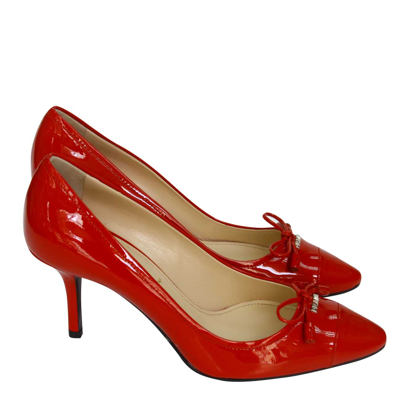 prada/普拉达 女士漆皮小蝴蝶结70厘米高跟鞋 11294f069 f0011