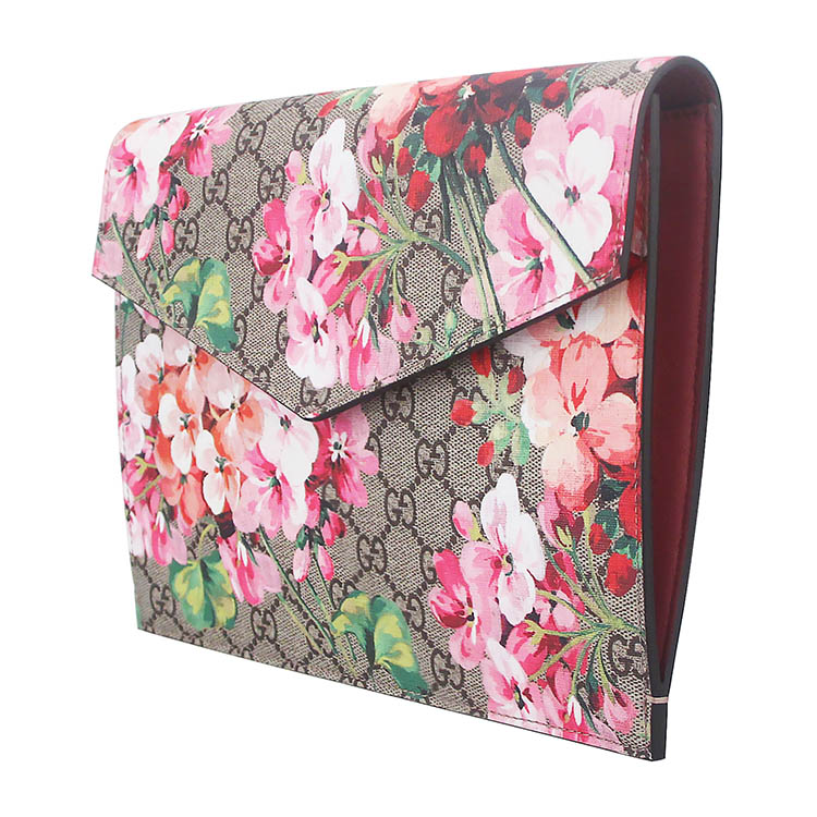 gucci/古驰 gg花卉印花系列彩色pvc涂层女士手拿包#410549 ku210 8693