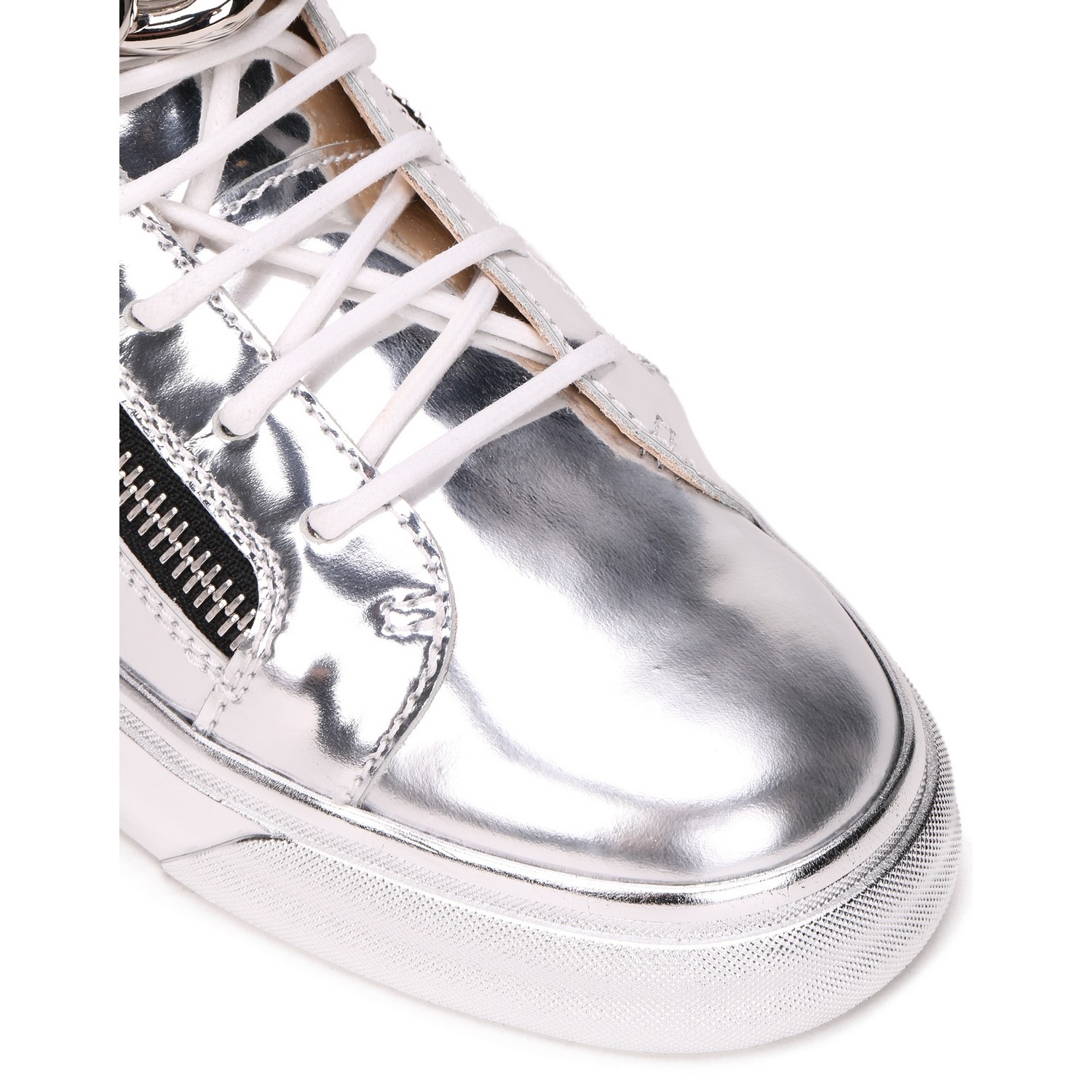 giuseppe zanotti/朱塞佩·萨诺第男士银色男士靴子