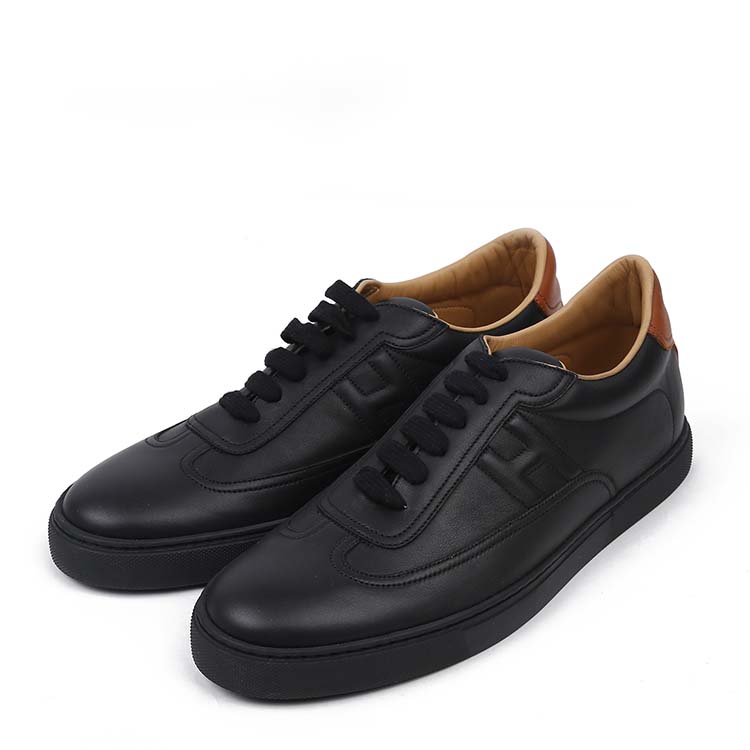 hermes/爱马仕 h黑色牛皮男士休闲鞋# 42.