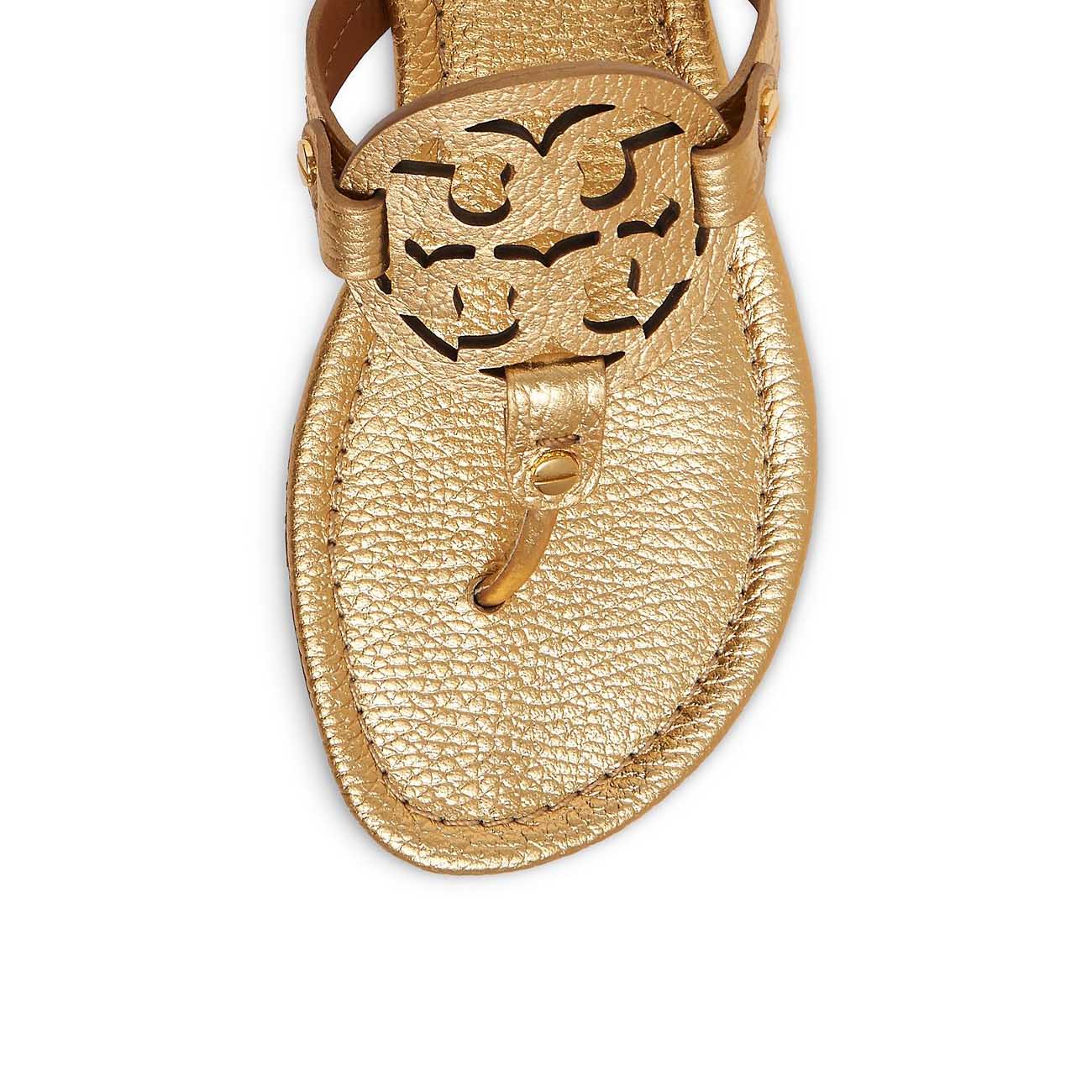 tory burch/汤丽柏琦 女士logo装饰金色真皮凉鞋 50008679 710