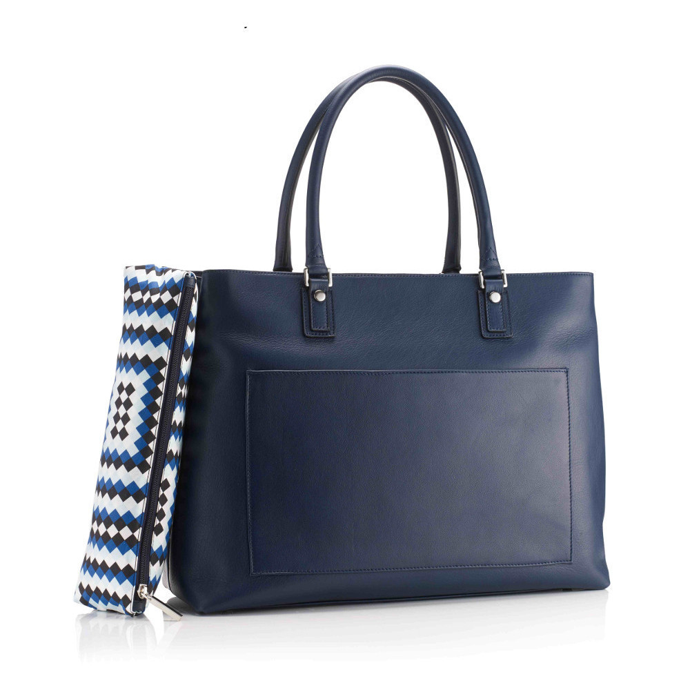 mark guisti 意大利白蓝双色外口袋设计手提包 女士皮具 bm-012