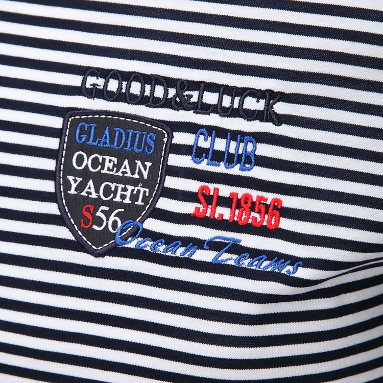good luck gladius/德国鲨鱼 拼色 男士条纹长袖t恤 男士t恤