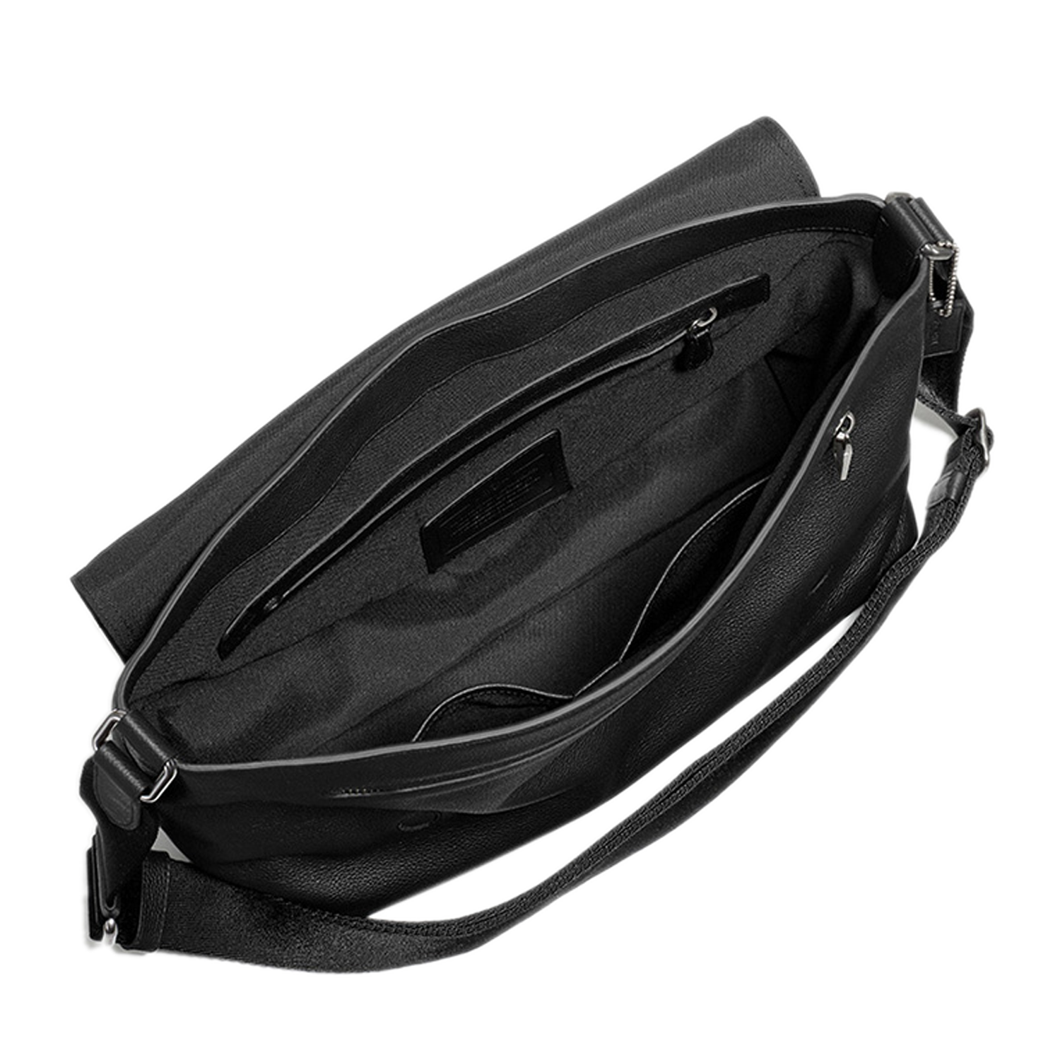 【包邮包税】coach/蔻驰 男士时尚真皮包盖式单肩斜挎包 71645 black