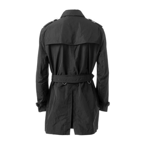 burberry/博柏利 男士风衣 brit系列 涤纶内衬格纹配腰带黑色男士风衣