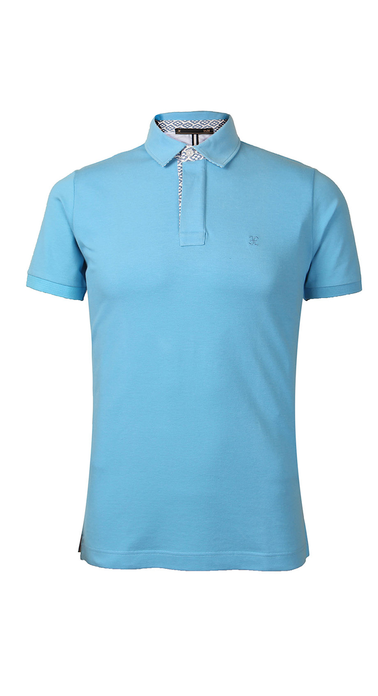 fabi/fabi 冰蓝色棉混纺经典时尚短袖polo衫男士t恤 pfu0135s00600