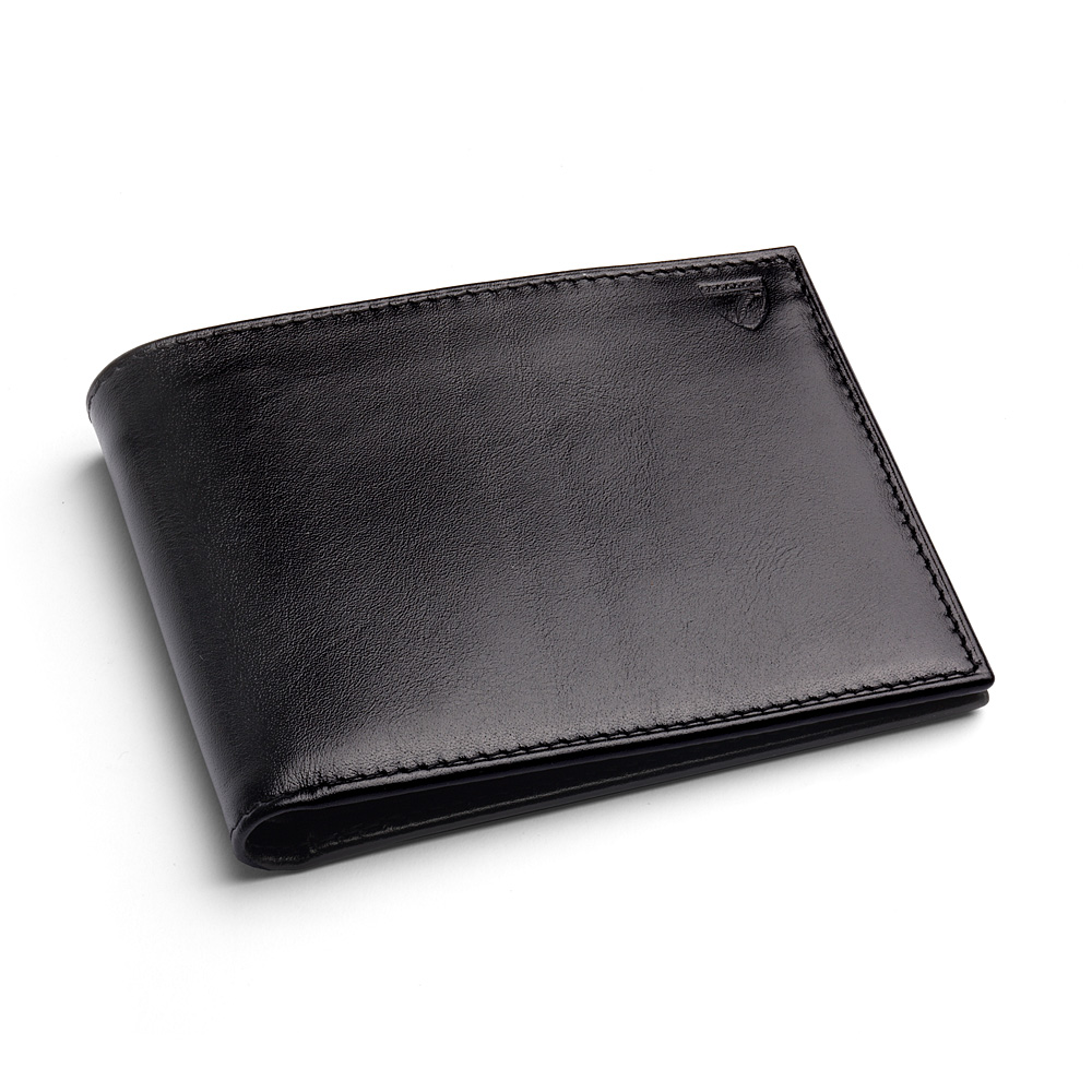 aspinal of london 黑色平滑水牛皮面大号钱包皮夹039-0042_03410000