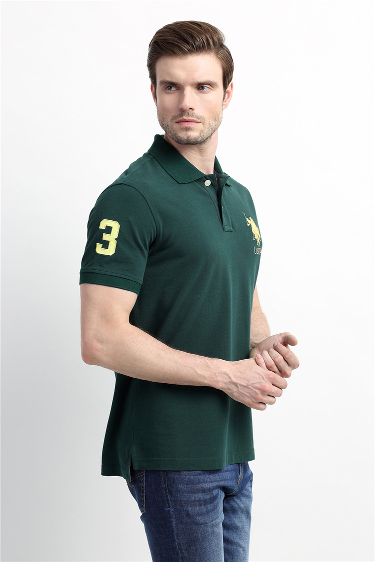 assn美国马球协会夏季男士短袖t恤翻领polo衫纯色时尚休闲男士t恤