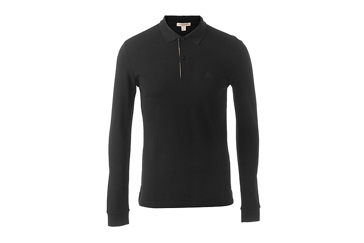 burberry/博柏利 brit系列纯棉刺绣两粒扣长袖polo衫男士t恤 3982164