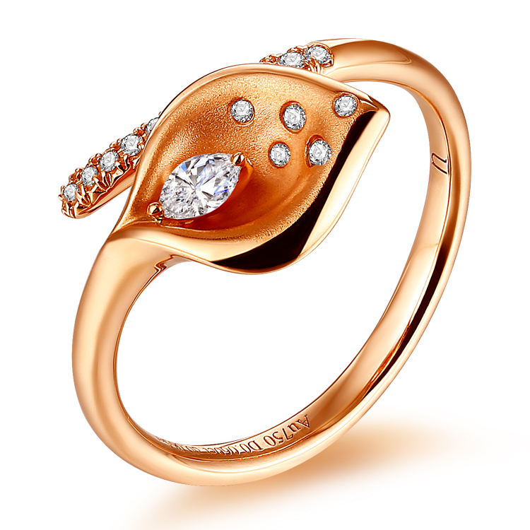 alice/爱丽丝 18k玫瑰金钻石戒指 马蹄莲求婚女戒 — calla alice