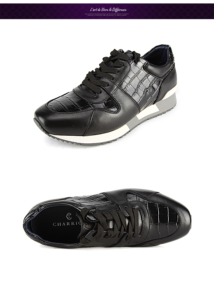 charriol/夏利豪 男鞋子运动休闲英伦板鞋男士运动鞋 46g004