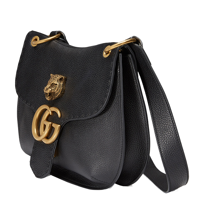 gucci/古驰黑色gg marmont单肩包