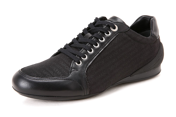 emporio armani/安普里奥阿玛尼男士休闲鞋-男士黑色印花鞋 面料:聚酯