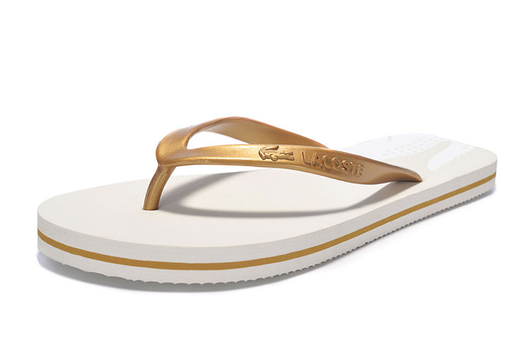 lacoste/鳄鱼 女士金色平底休闲凉拖