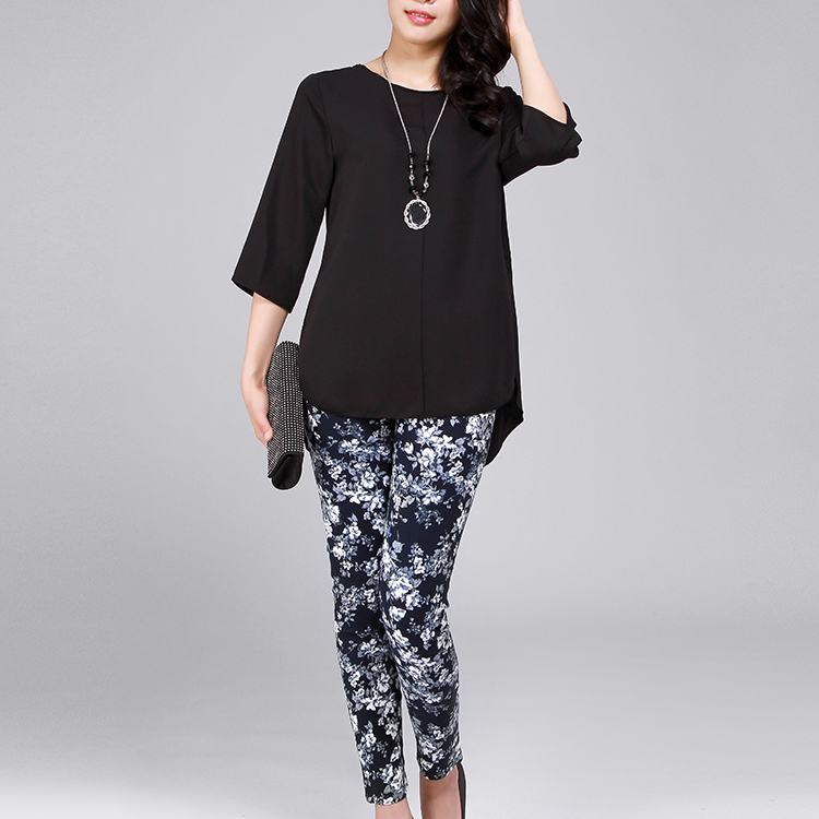 miss moon/韩月 长款 全身花图 经典 女士裤子