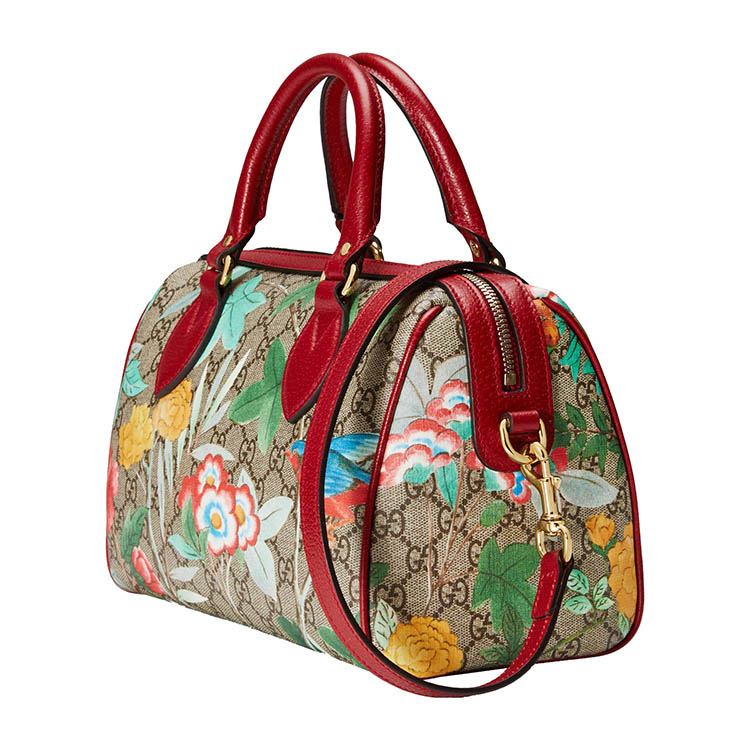 gucci/古驰 pvc/配皮 tian gg supreme图案印花波士顿式女士彩色小号