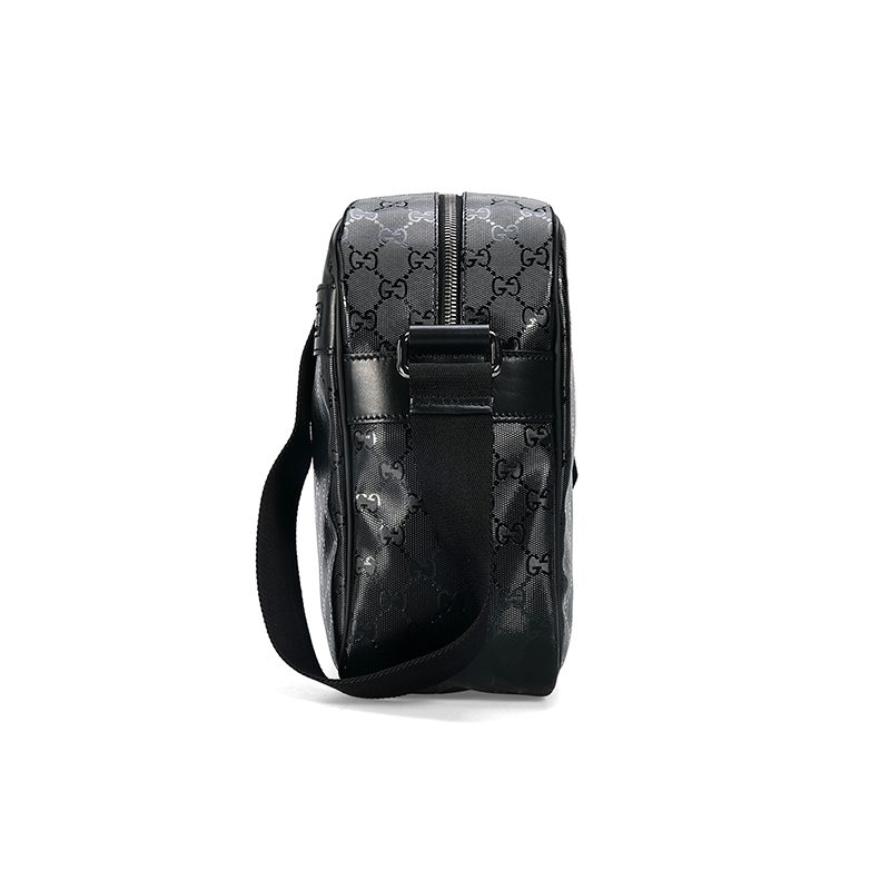 gucci/古驰 男款黑色牛皮双g单肩斜挎包 &211107 fu4cr 1000