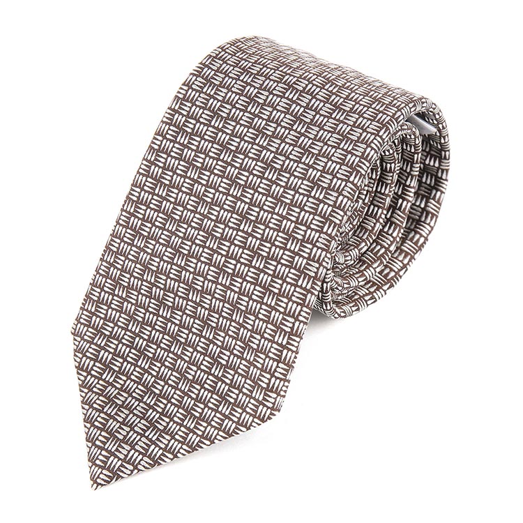 canali/康纳利编织纹桑蚕丝领带