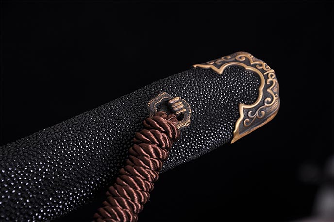 zhou shi/周氏 龙泉剑 非物质文化遗产 渚刃唐剑 珍珠鱼皮剑柄 古法