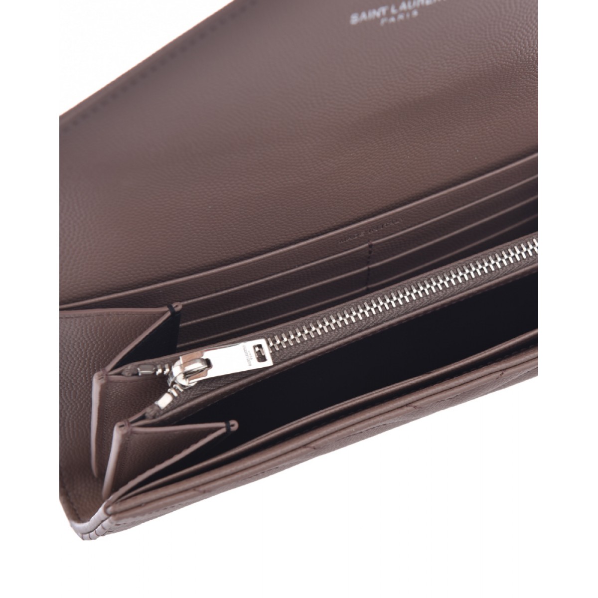 yves saint laurent/圣罗兰女士卡其色小牛皮钱包 #372264 bow02 5758