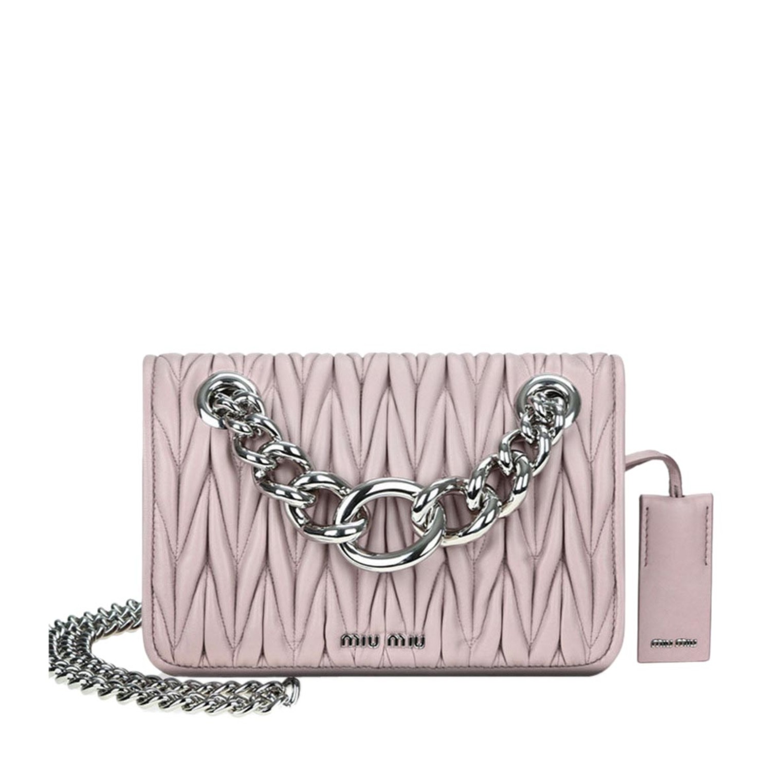 【包邮包税】miumiu/缪缪 浅粉色褶皱羊皮女士单肩包 5bd016 n88 f0