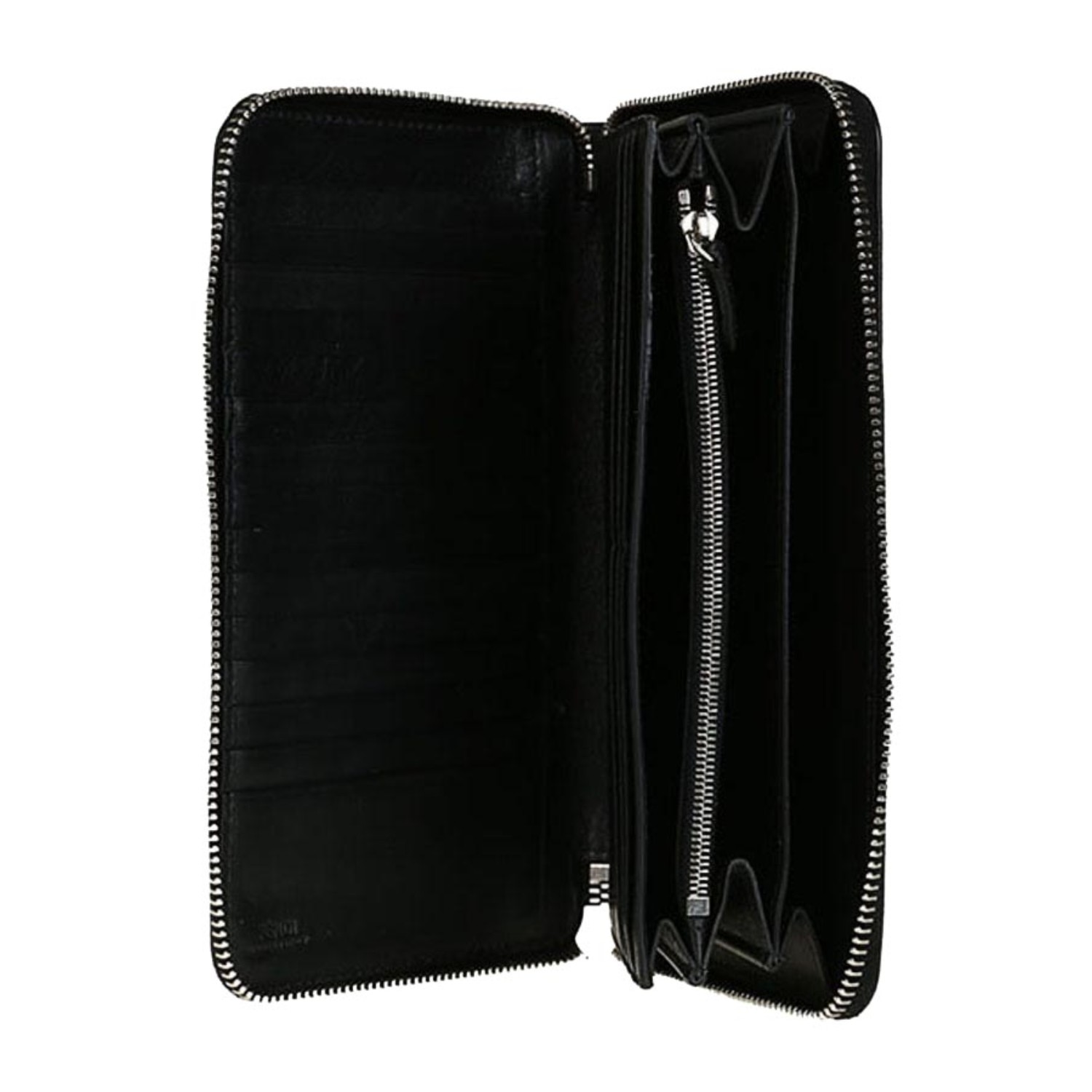 【包邮包税】fendi/芬迪 男士黑色十字纹牛皮长款拉链钱夹钱包 7m0198