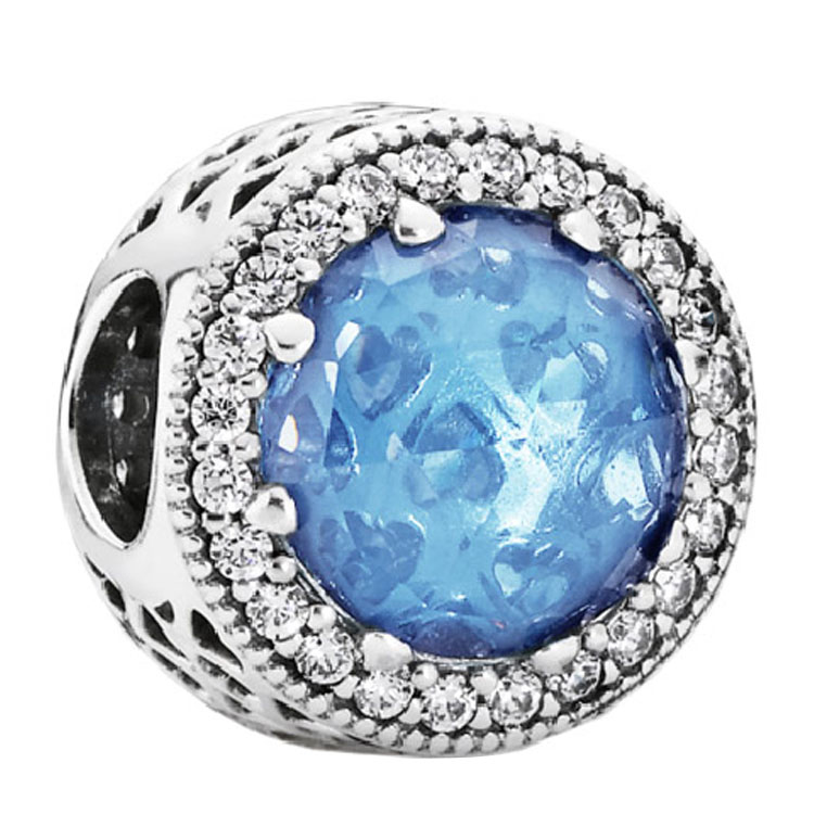 pandora/潘多拉 蓝色925银串珠 791725nbs