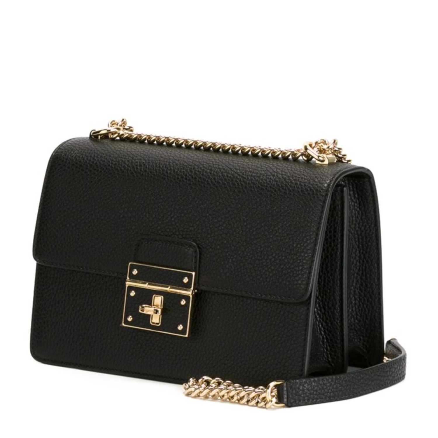 【包邮包税】dolce&gabbana/杜嘉班纳 女士黑色牛皮单肩包 bb6109 ac