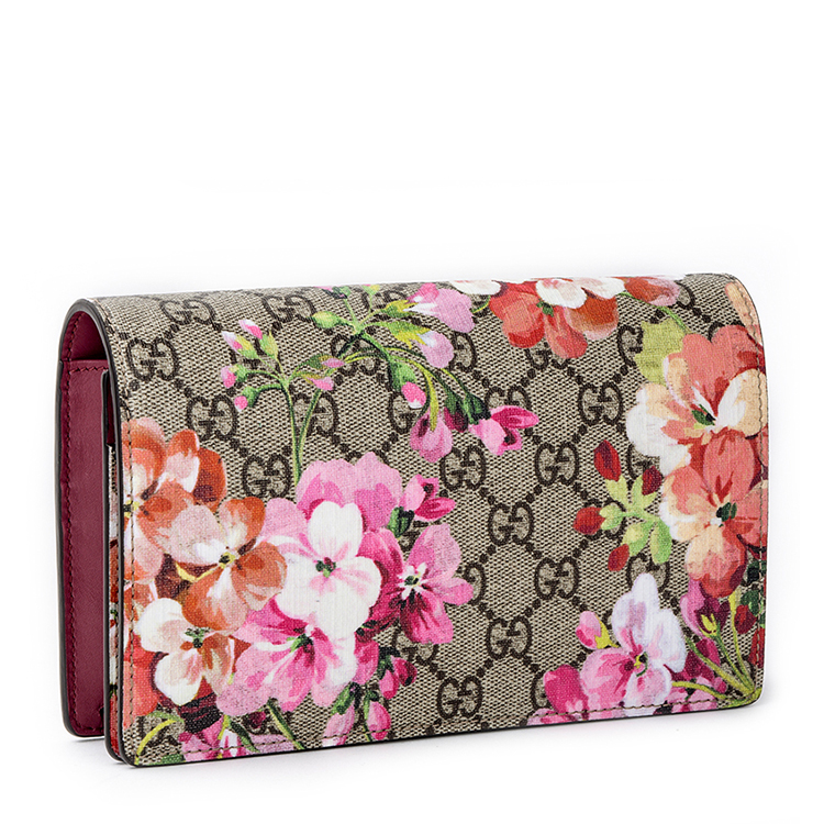 gucci/古驰 gg花卉印花系列彩色pvc涂层女士迷你链条单肩包#410082 ku