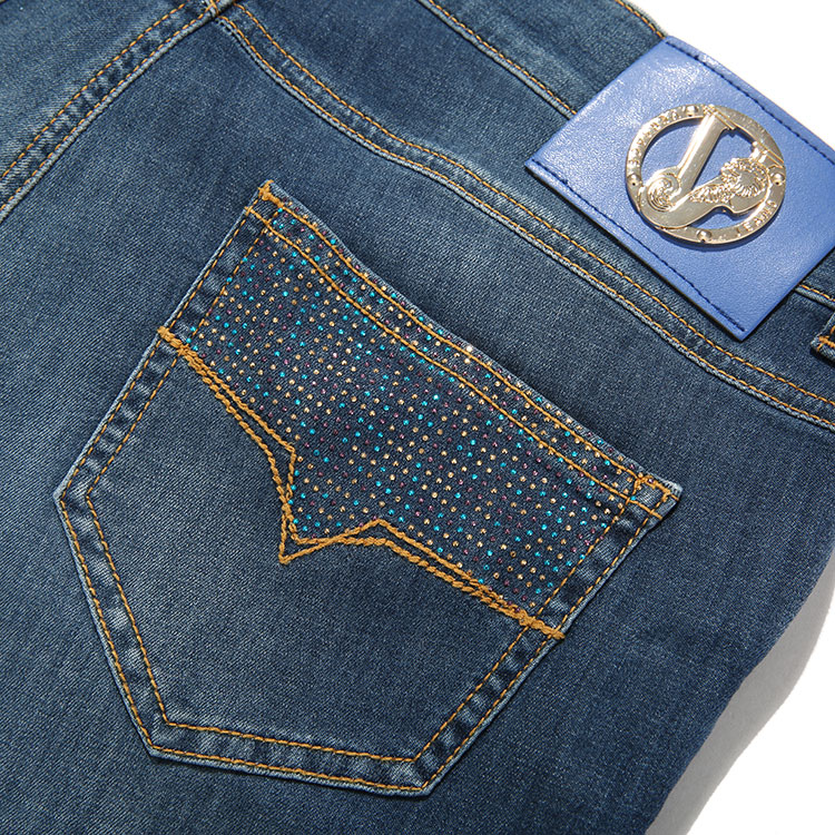 versace jeans/范思哲牛仔#女士蓝色棉质牛仔裤