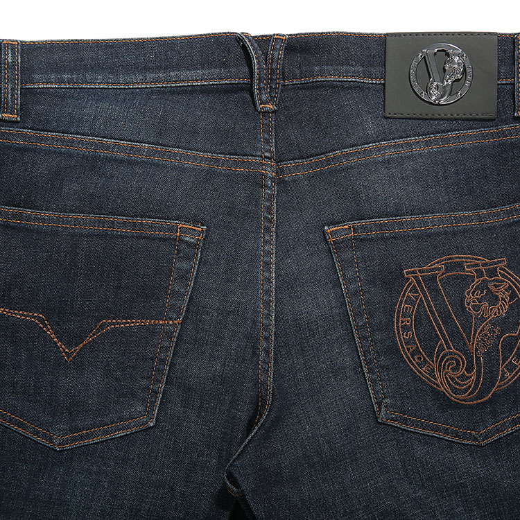versace jeans/范思哲牛仔#男士蓝色棉质牛仔裤