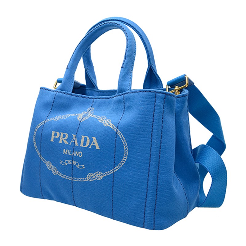 prada/普拉达 女士蓝色帆布手提包/斜挎包# b2439g zki f0013