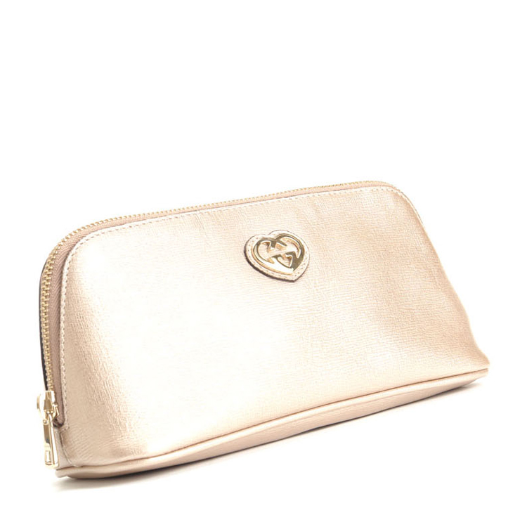 gucci古驰女士漆皮时尚淡金色手拿包零钱包338190