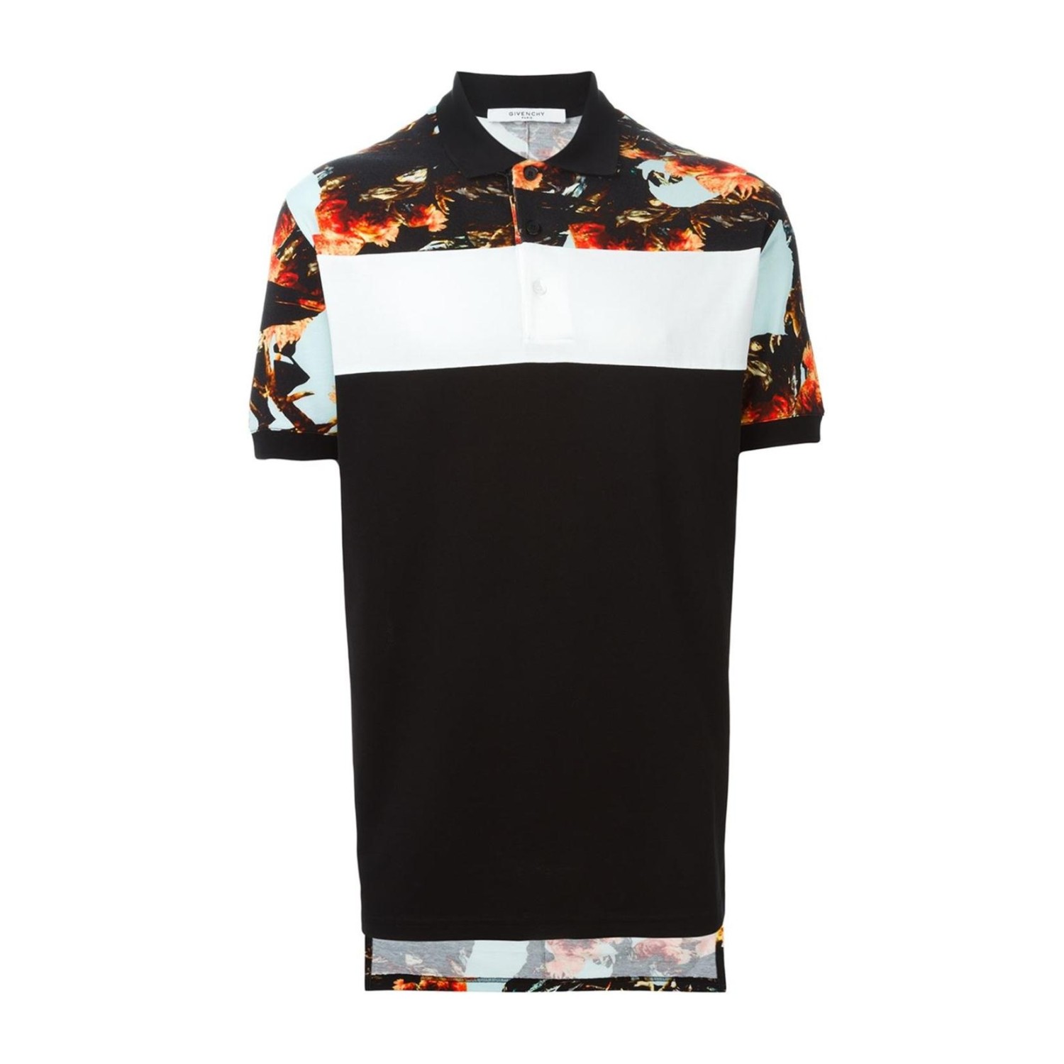 givenchy/纪梵希 男士黑色棉质印花短袖polot恤 16s7345690 001