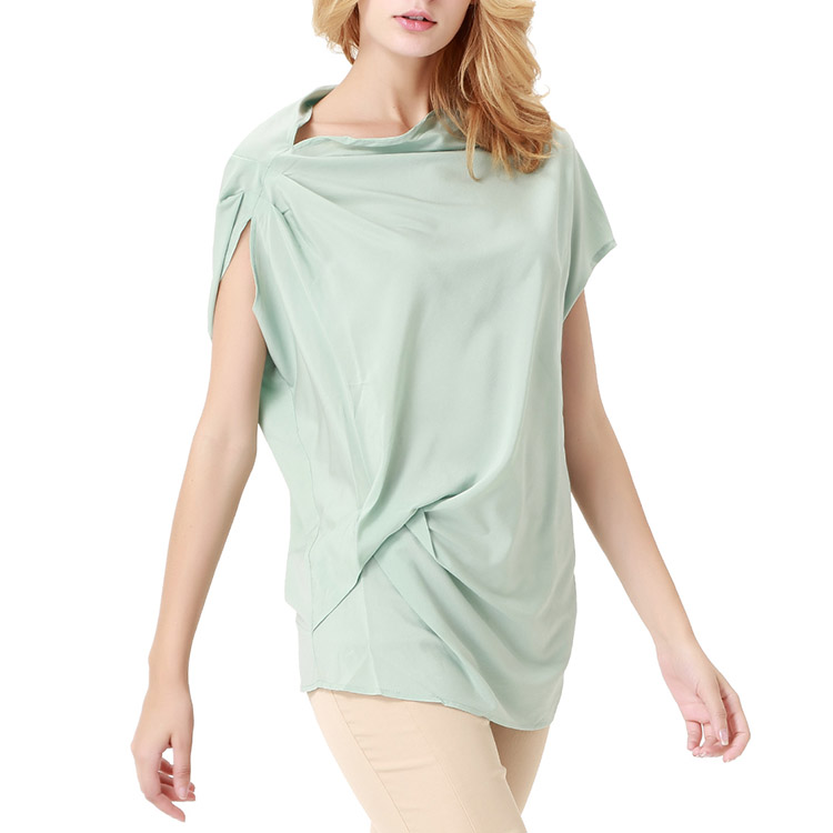 oudifu/欧蒂芙 女款时尚个性剪裁连肩袖上衣 女士t恤