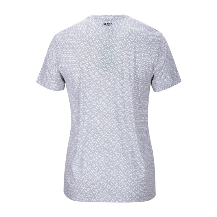 hugo boss/雨果波士紫红色纯棉几何图案男士短袖t恤,tee 610106415 01