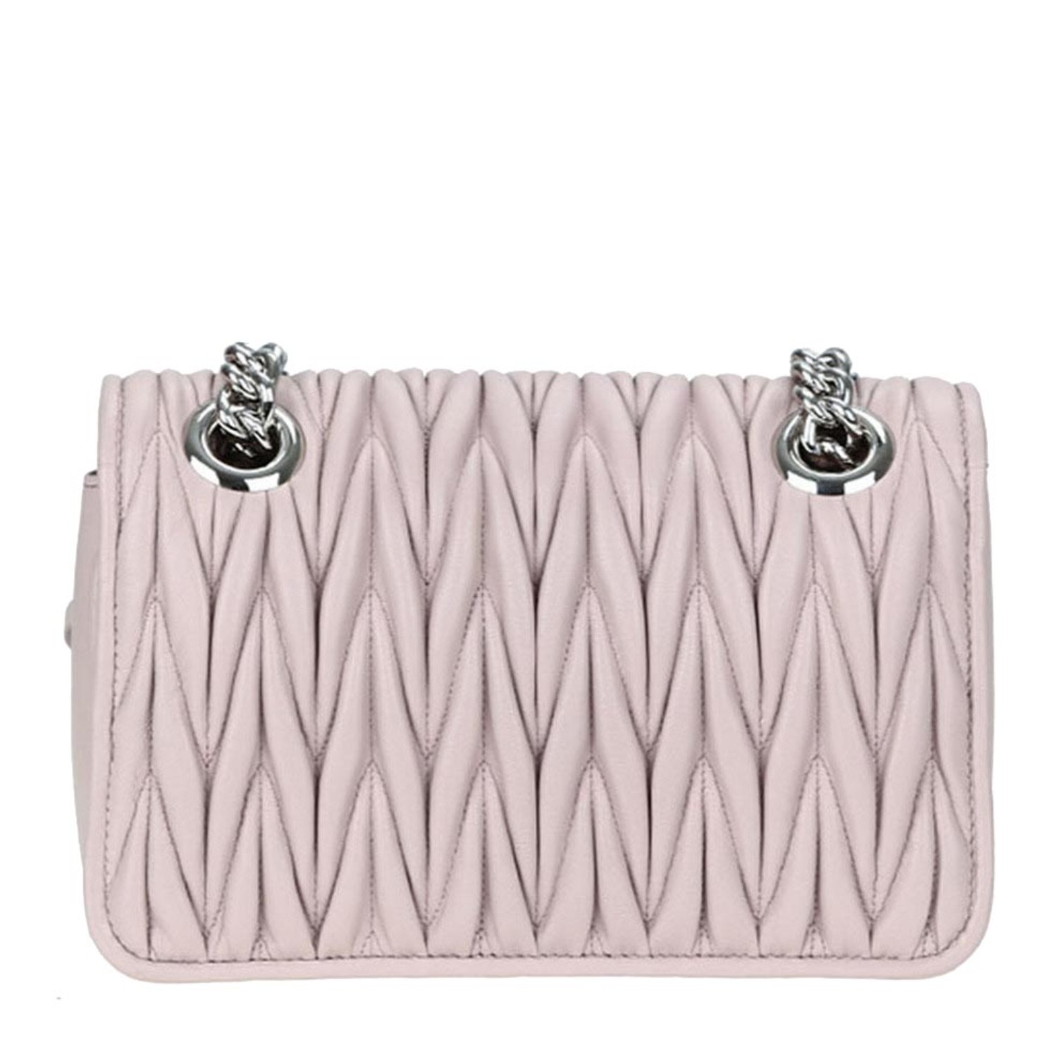 【包邮包税】miumiu/缪缪 浅粉色褶皱羊皮女士单肩包 5bd016 n88 f0