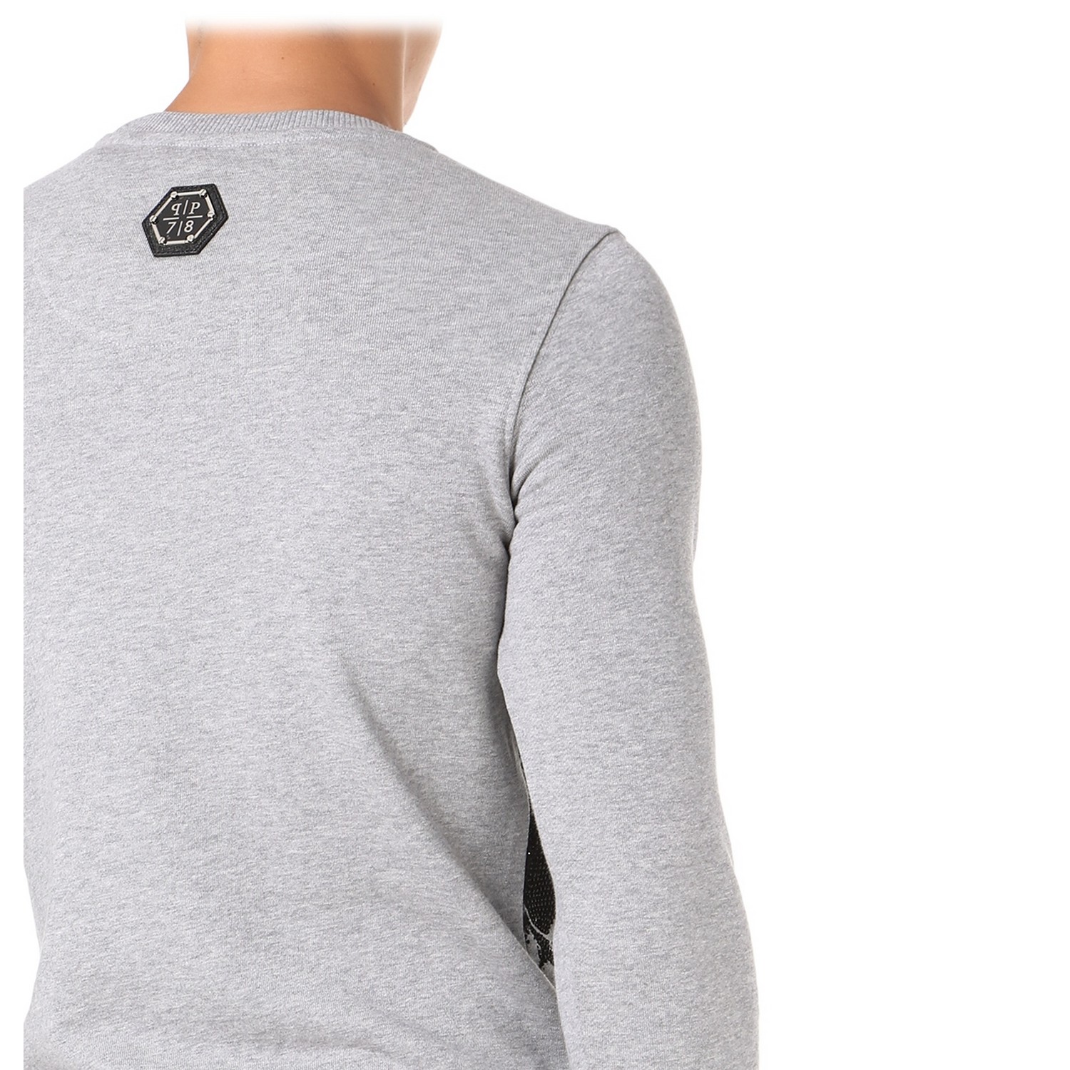 philipp plein/菲利普·普兰 男士灰色骷髅头卫衣 p13hm620803