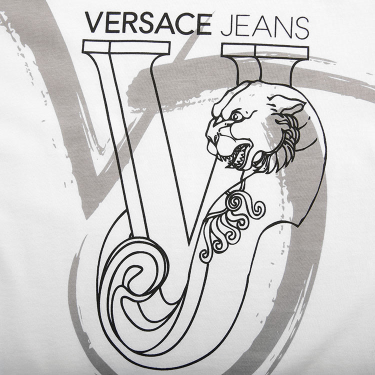 【16年夏季新品】versace jeans/範思哲牛仔#男士白底logo印花全棉