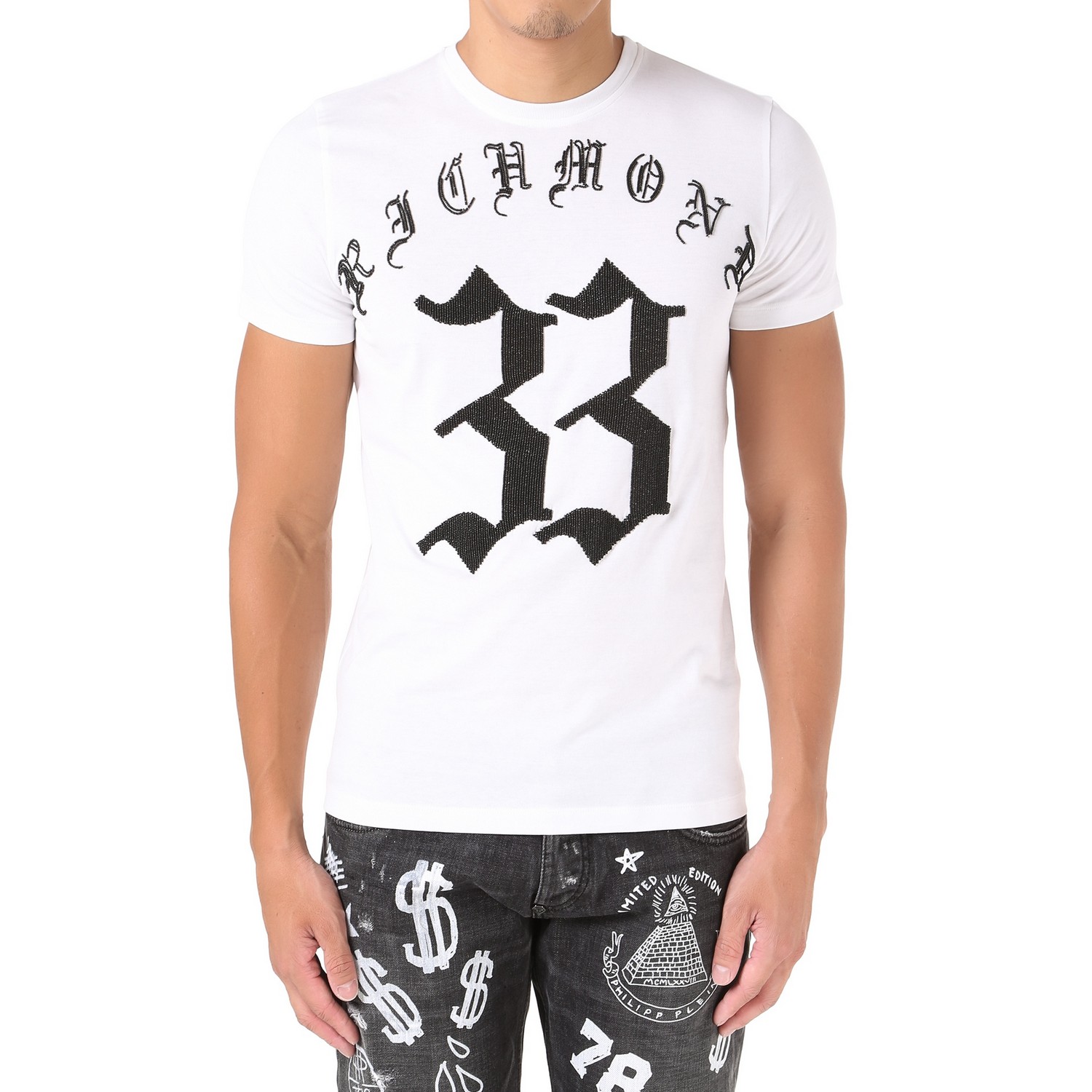 richmond/里士满 男士白色t恤 rmugefb32173064