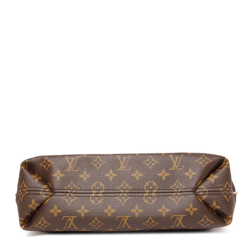 louis vuitton/路易威登 老花色经典帆布/配皮女士单肩包sully中号