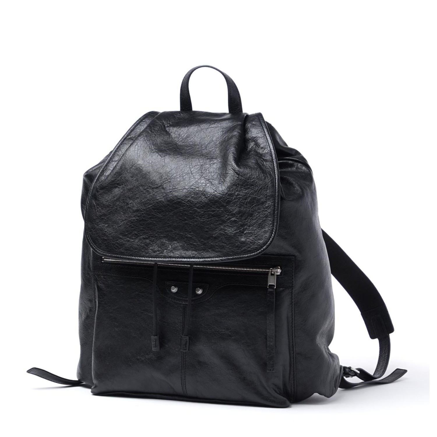 【包邮包税】balenciaga/巴黎世家 男士黑色皮革双肩包backpacks